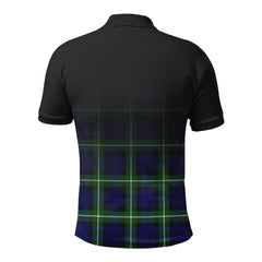Lammie Tartan Crest Polo Shirt - Thistle Black Style