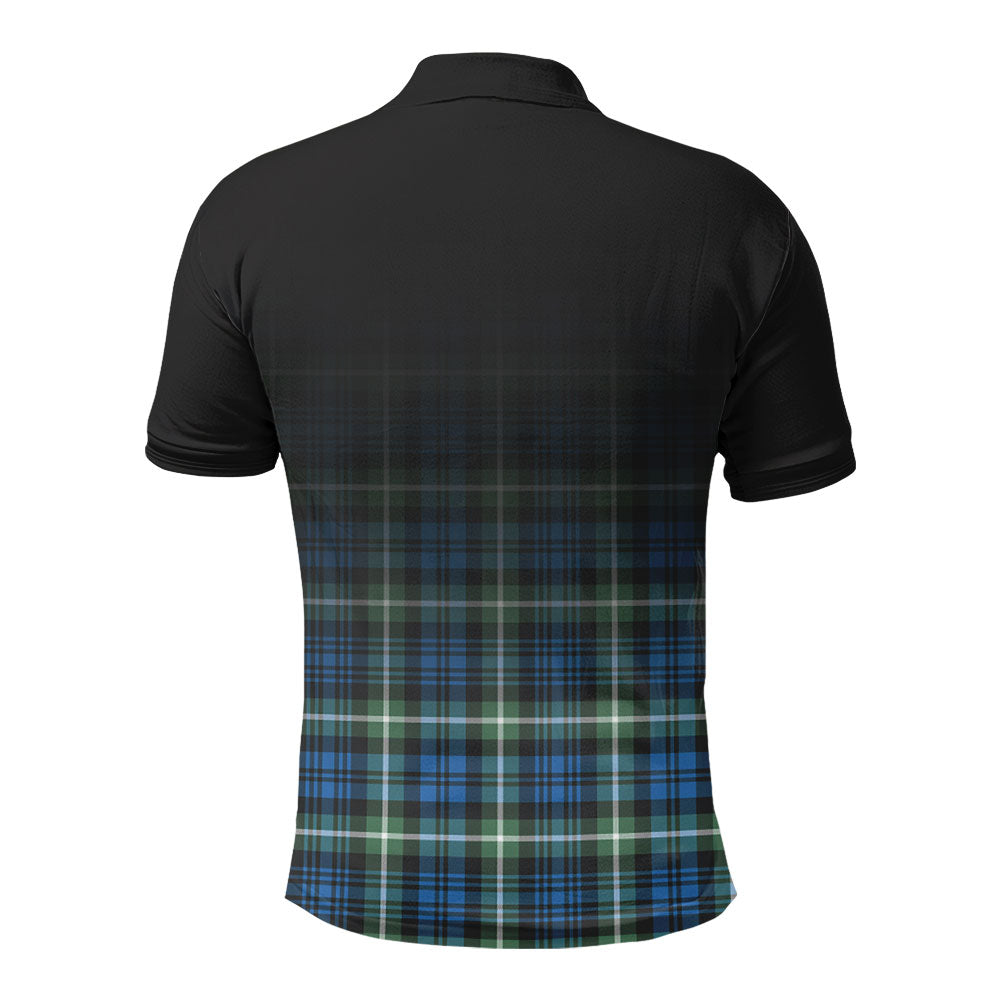 Lamont Ancient Tartan Crest Polo Shirt - Thistle Black Style