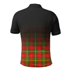 Leask Tartan Crest Polo Shirt - Thistle Black Style