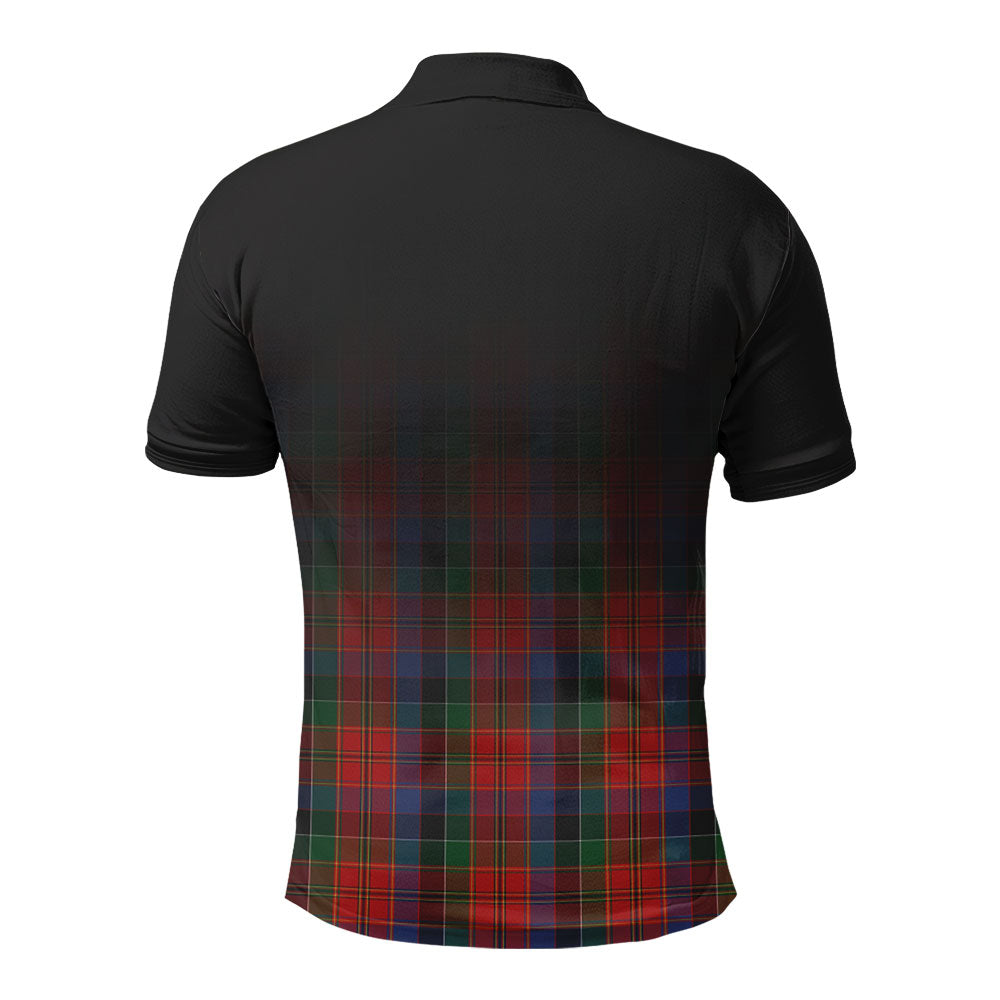 Leith Tartan Crest Polo Shirt - Thistle Black Style