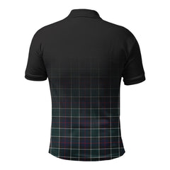 Leslie Hunting Modern Tartan Crest Polo Shirt - Thistle Black Style