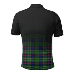 Leslie Hunting Tartan Crest Polo Shirt - Thistle Black Style