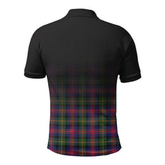 Logan Modern Tartan Crest Polo Shirt - Thistle Black Style