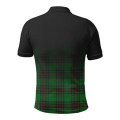 Logie Tartan Crest Polo Shirt - Thistle Black Style