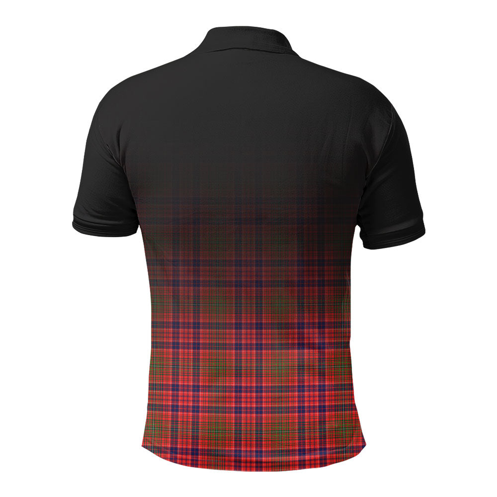 Lumsden Modern Tartan Crest Polo Shirt - Thistle Black Style