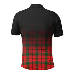 MacAuley Modern Tartan Crest Polo Shirt - Thistle Black Style