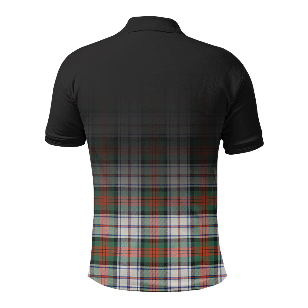 MacDuff Dress Ancient Tartan Crest Polo Shirt - Thistle Black Style