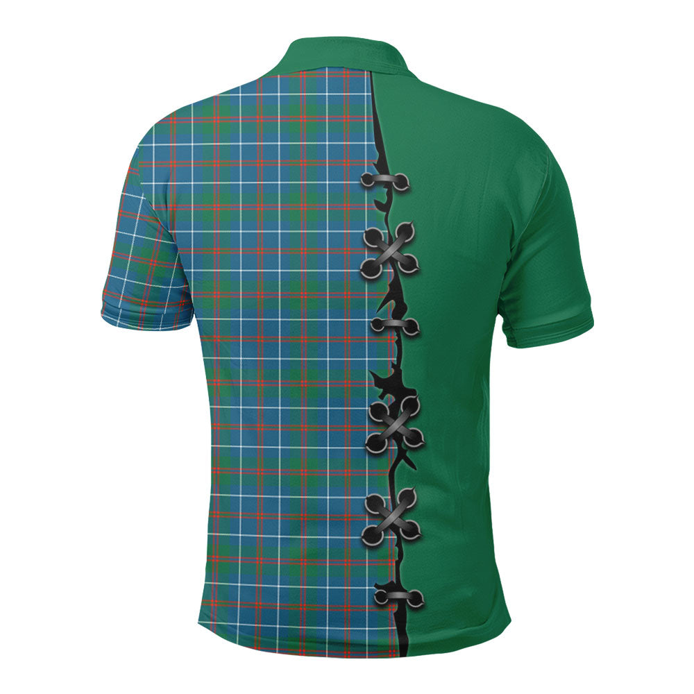 MacHardy Ancient Tartan Polo Shirt - Lion Rampant And Celtic Thistle Style