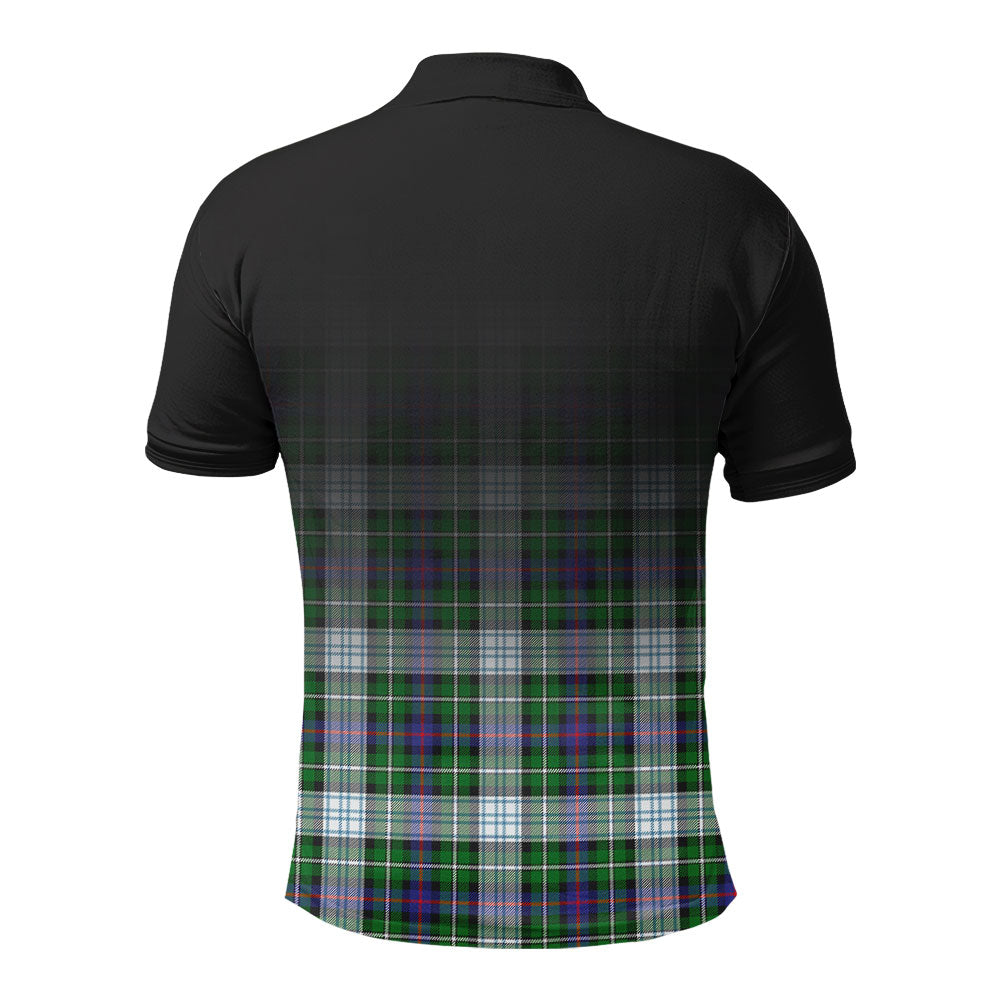 MacKenzie Dress Modern Tartan Crest Polo Shirt - Thistle Black Style