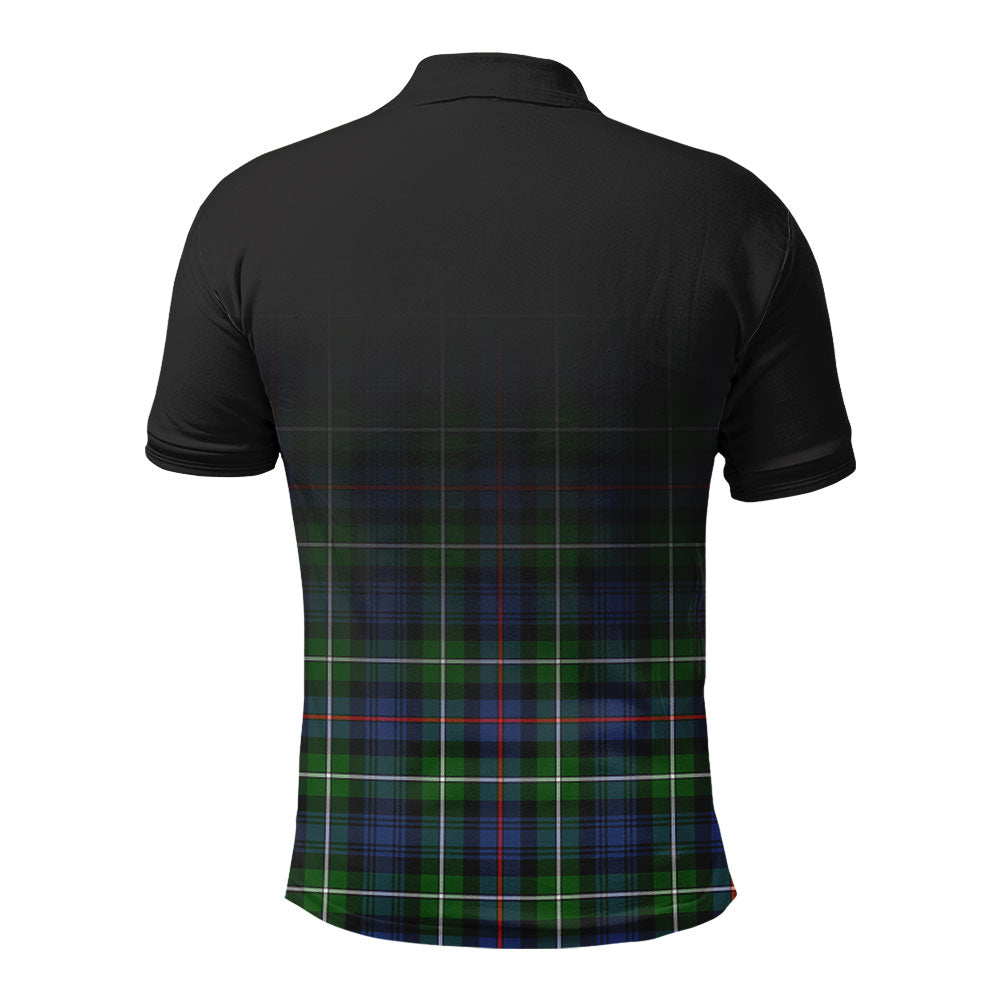 MacKenzie Modern Tartan Crest Polo Shirt - Thistle Black Style