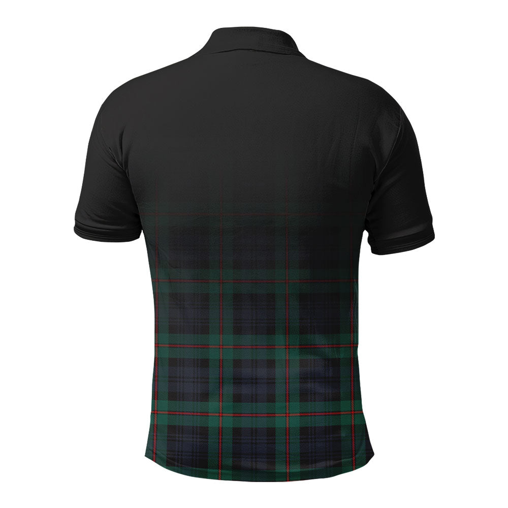 MacKinlay Modern Tartan Crest Polo Shirt - Thistle Black Style
