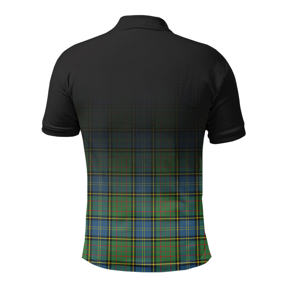 MacMillan Hunting Ancient Tartan Crest Polo Shirt - Thistle Black Style
