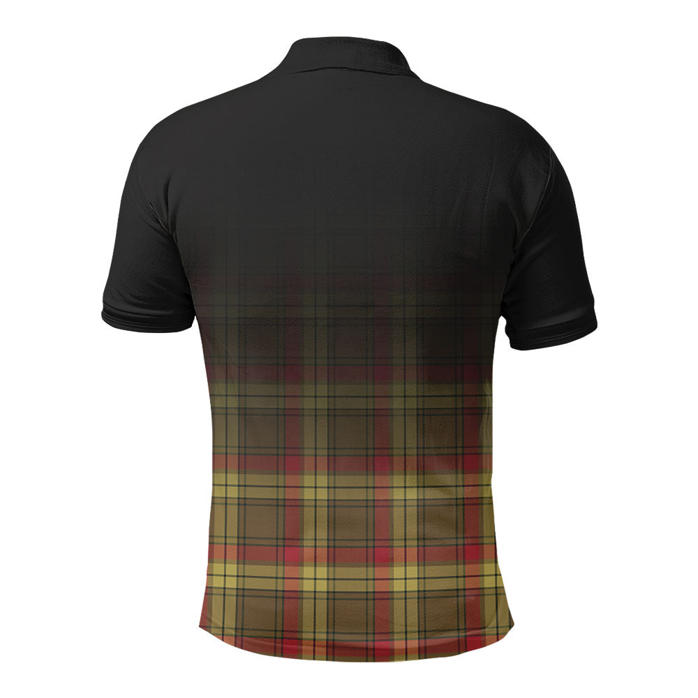 MacMillan Old Weathered Tartan Crest Polo Shirt - Thistle Black Style