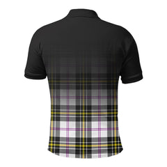 MacPherson Dress Modern Tartan Crest Polo Shirt - Thistle Black Style