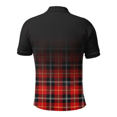 Marjoribanks Tartan Crest Polo Shirt - Thistle Black Style