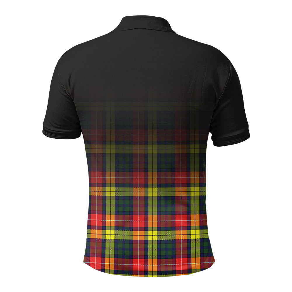 McIndoe Tartan Crest Polo Shirt - Thistle Black Style