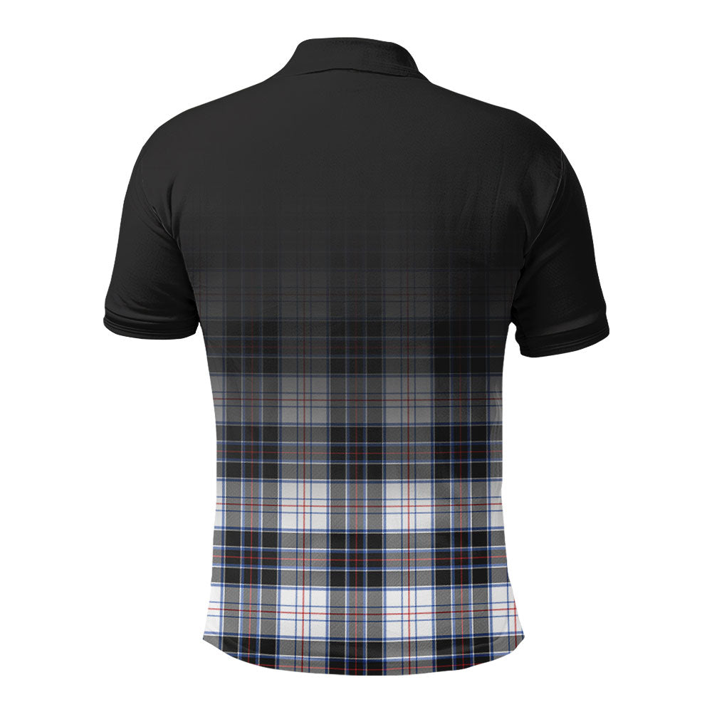 McRae Dress Modern Tartan Crest Polo Shirt - Thistle Black Style