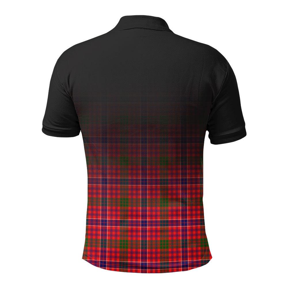 McRae Modern Tartan Crest Polo Shirt - Thistle Black Style