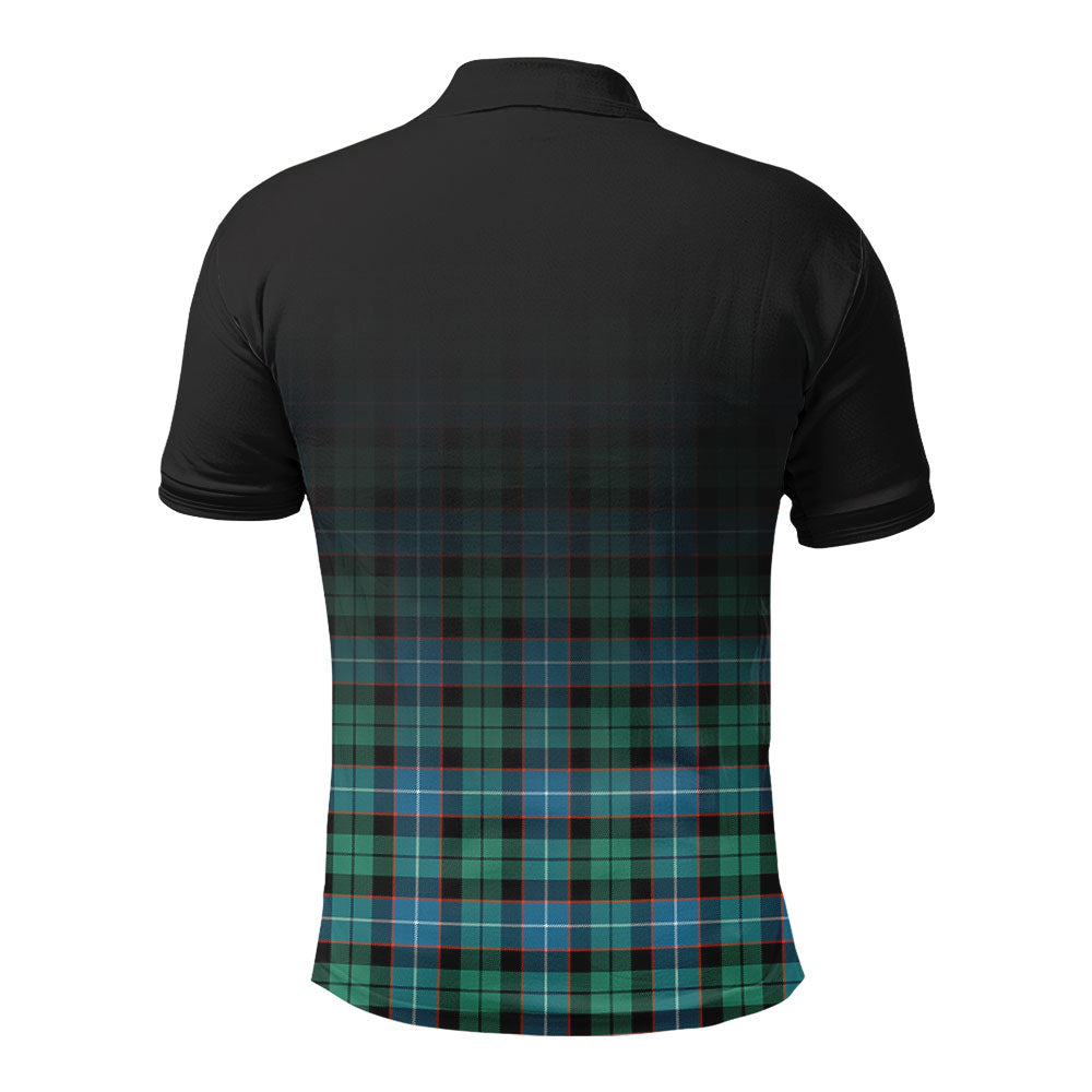 Mitchell Ancient Tartan Crest Polo Shirt - Thistle Black Style