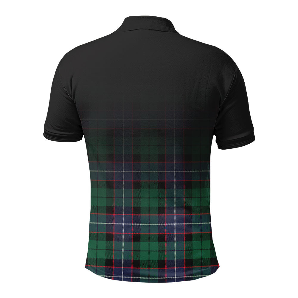 Mitchell Modern Tartan Crest Polo Shirt - Thistle Black Style