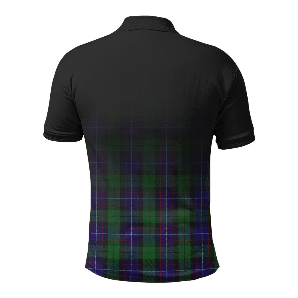 Mitchell Tartan Crest Polo Shirt - Thistle Black Style