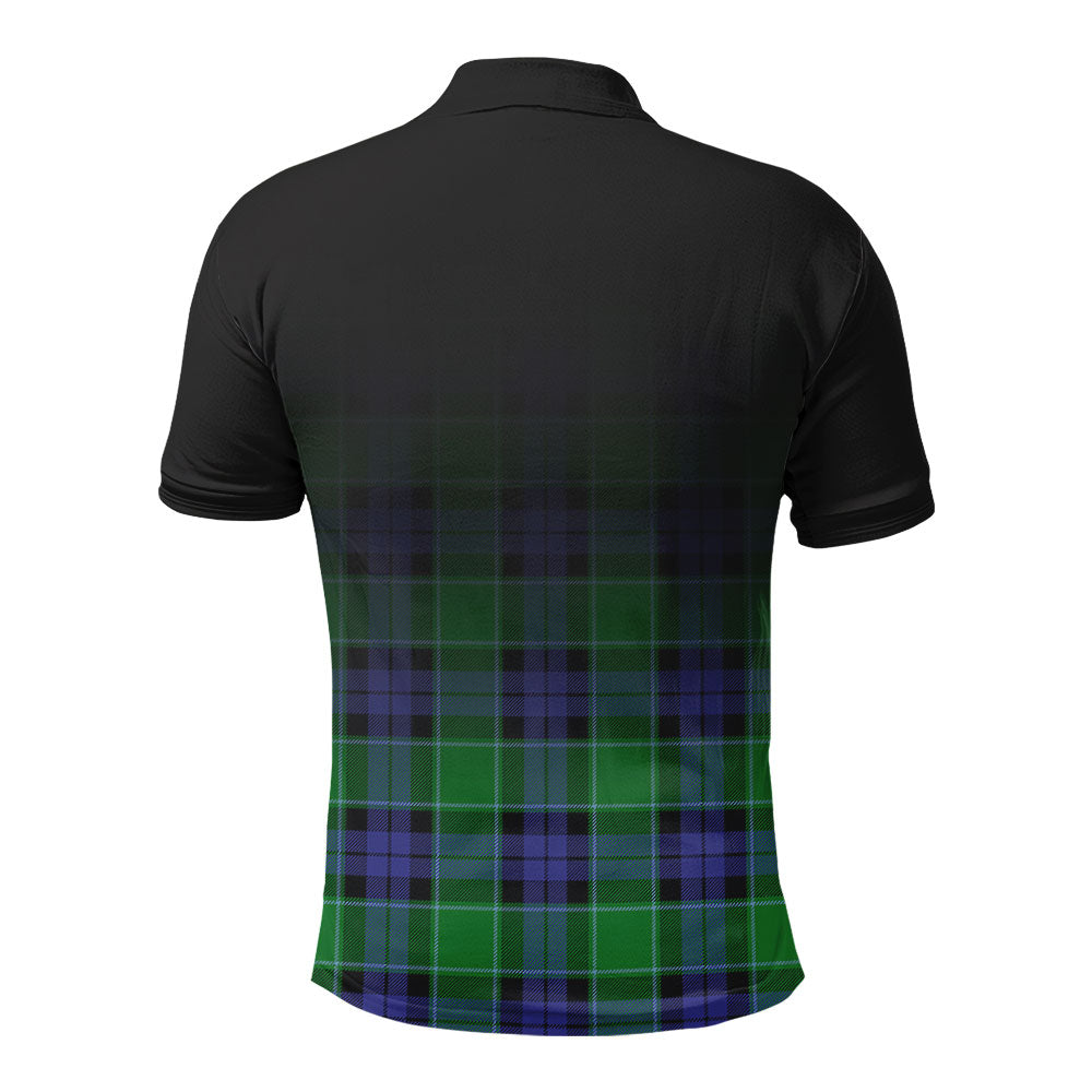 Monteith Tartan Crest Polo Shirt - Thistle Black Style