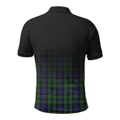 Mowat Modern Tartan Crest Polo Shirt - Thistle Black Style