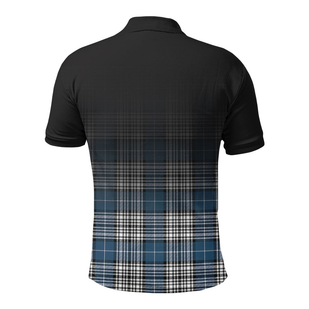 Napier Modern Tartan Crest Polo Shirt - Thistle Black Style