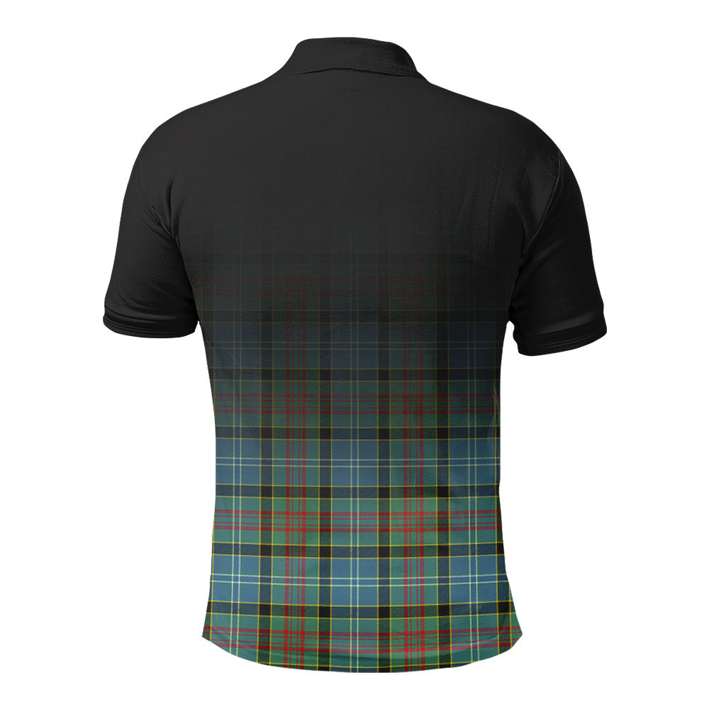 Paisley District Tartan Crest Polo Shirt - Thistle Black Style