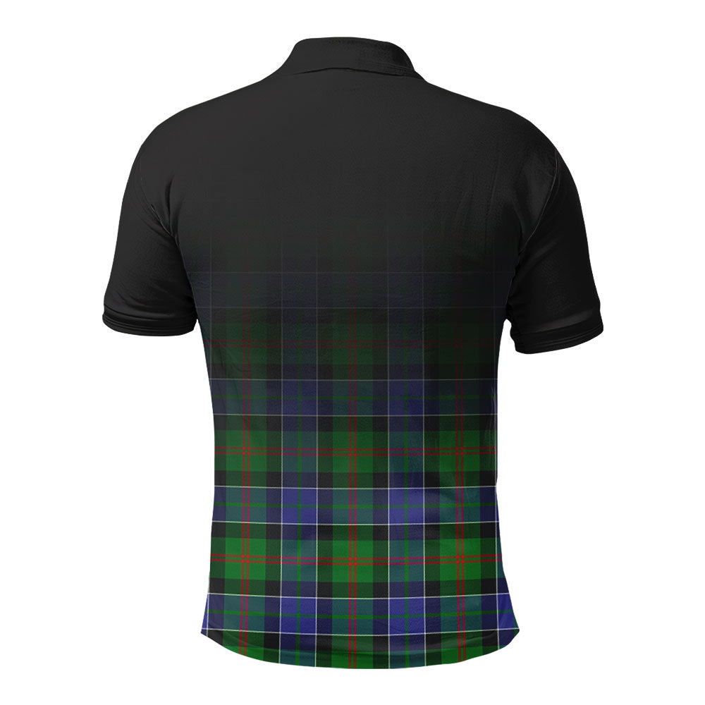 Paterson Tartan Crest Polo Shirt - Thistle Black Style