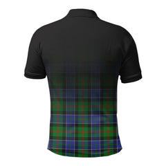Paterson Tartan Crest Polo Shirt - Thistle Black Style