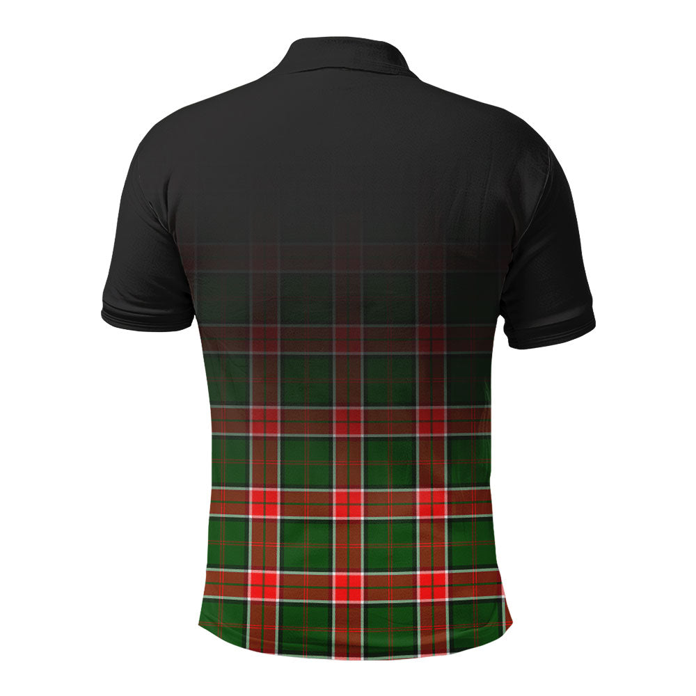 Pollock Tartan Crest Polo Shirt - Thistle Black Style