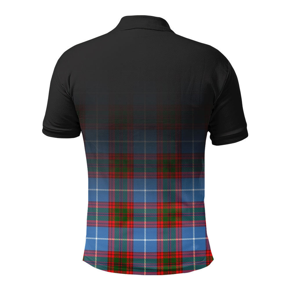 Preston Tartan Crest Polo Shirt - Thistle Black Style