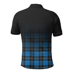 Ramsay Blue Ancient Tartan Crest Polo Shirt - Thistle Black Style