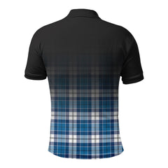 Roberton Tartan Crest Polo Shirt - Thistle Black Style