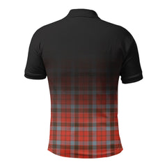 Robertson Weathered Tartan Crest Polo Shirt - Thistle Black Style