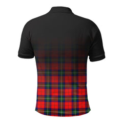 Ruthven Modern Tartan Crest Polo Shirt - Thistle Black Style