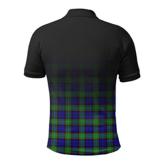 Sempill Modern Tartan Crest Polo Shirt - Thistle Black Style