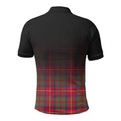 Shaw Red Modern Tartan Crest Polo Shirt - Thistle Black Style