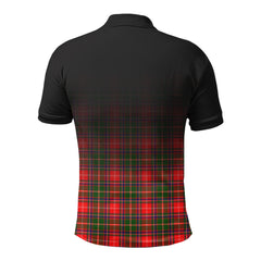 Somerville Tartan Crest Polo Shirt - Thistle Black Style