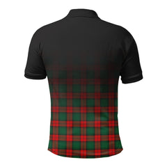 Stewart Atholl Modern Tartan Crest Polo Shirt - Thistle Black Style