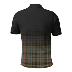 Stewart Hunting Weathered Tartan Crest Polo Shirt - Thistle Black Style