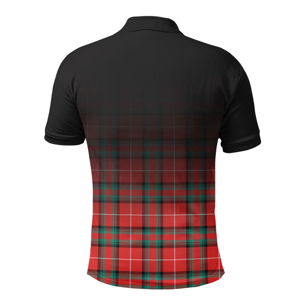 Stewart (Stuart) of Bute Tartan Crest Polo Shirt - Thistle Black Style