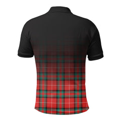 Stewart (Stuart) of Bute Tartan Crest Polo Shirt - Thistle Black Style