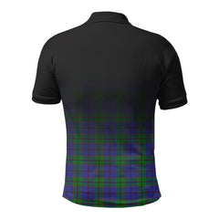 Strachan Tartan Crest Polo Shirt - Thistle Black Style