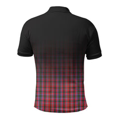 Straiton Tartan Crest Polo Shirt - Thistle Black Style