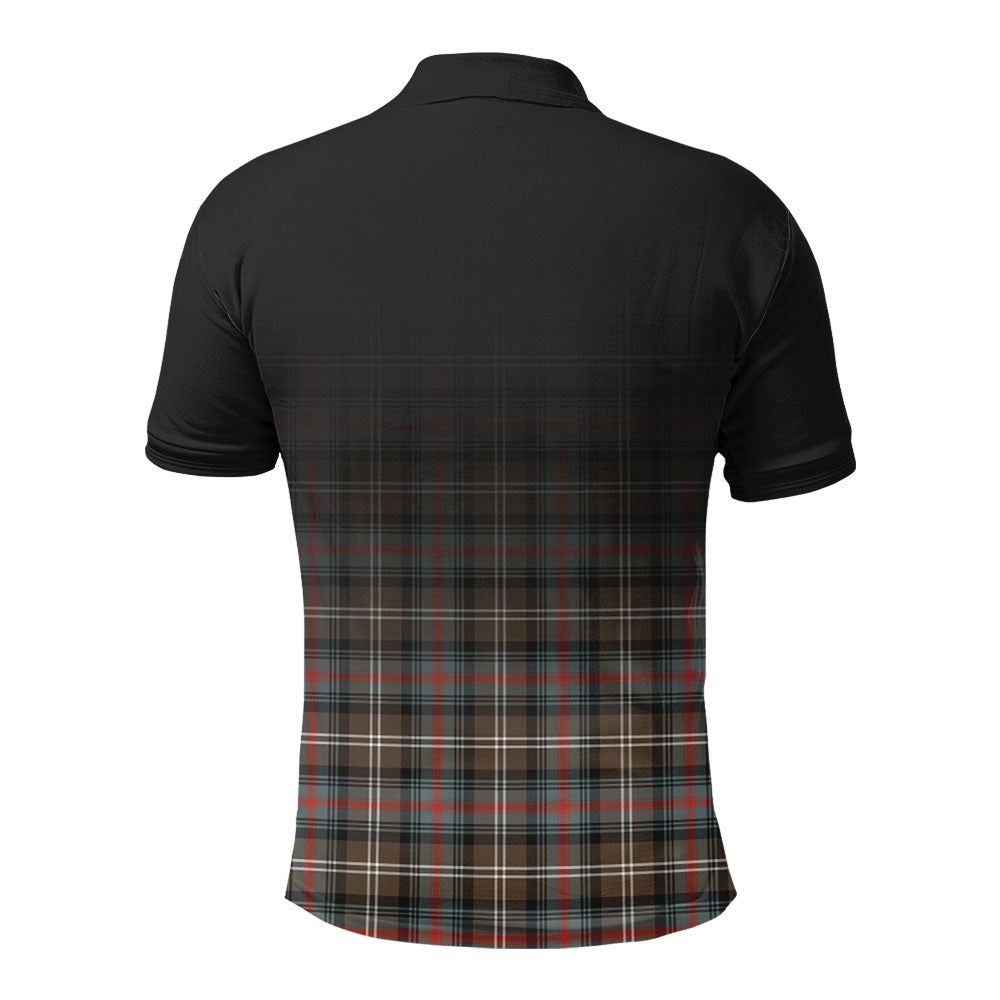 Sutherland Weathered Tartan Crest Polo Shirt - Thistle Black Style