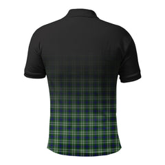 Swinton Tartan Crest Polo Shirt - Thistle Black Style