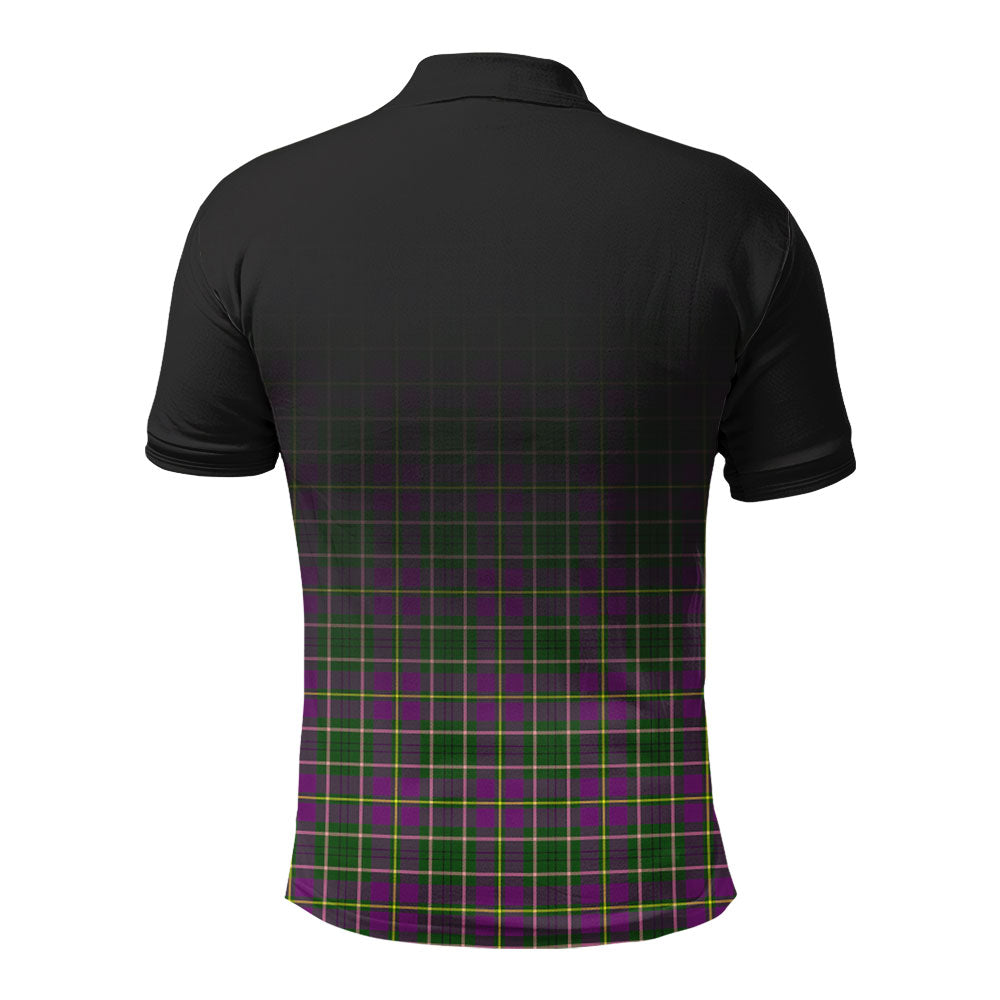 Tailyour (or Taylor) Tartan Crest Polo Shirt - Thistle Black Style