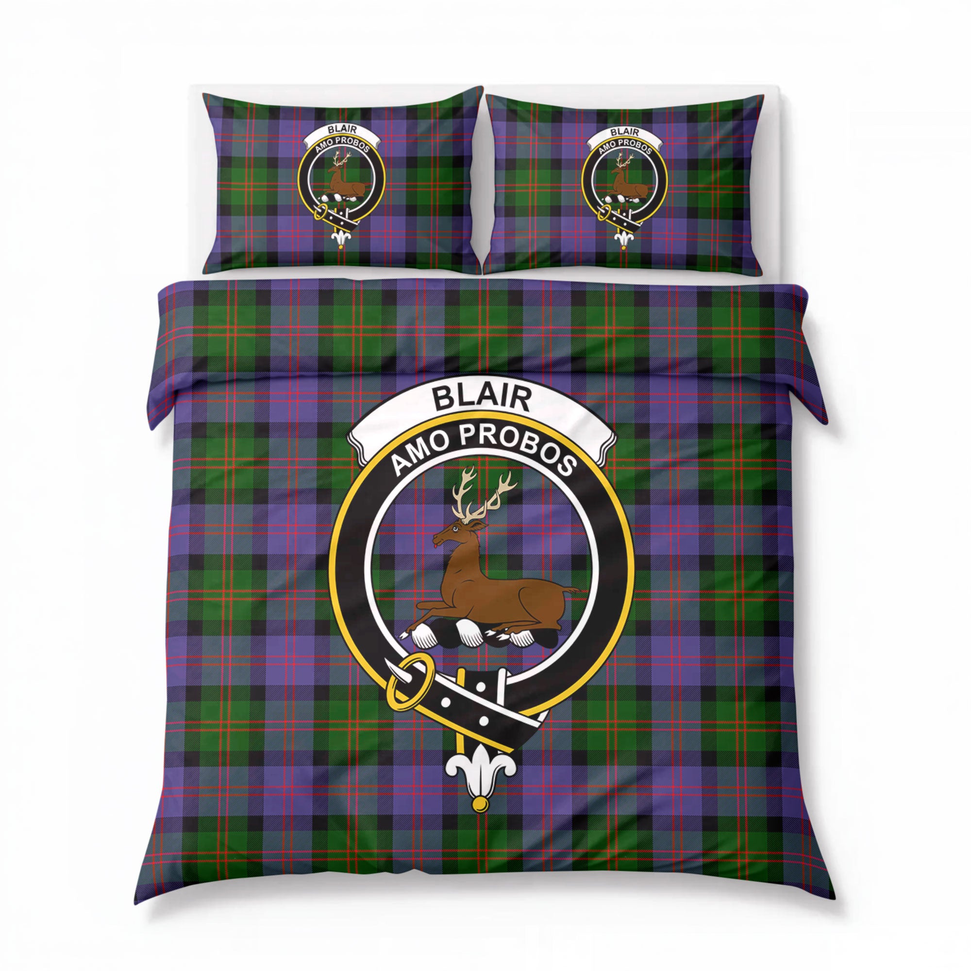 Blair Modern Tartan Crest Bedding Set